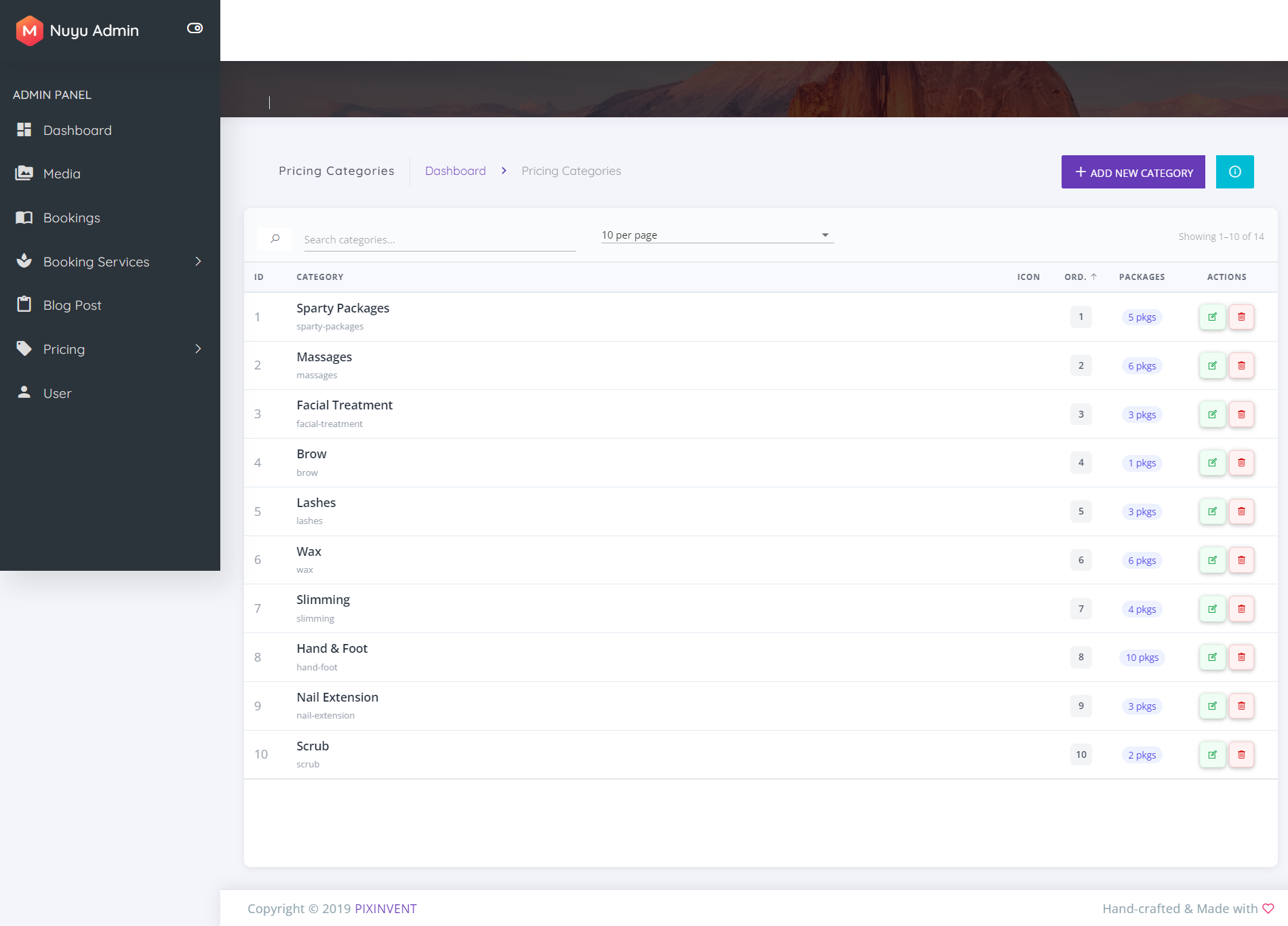 Admin Sidebar Navigation