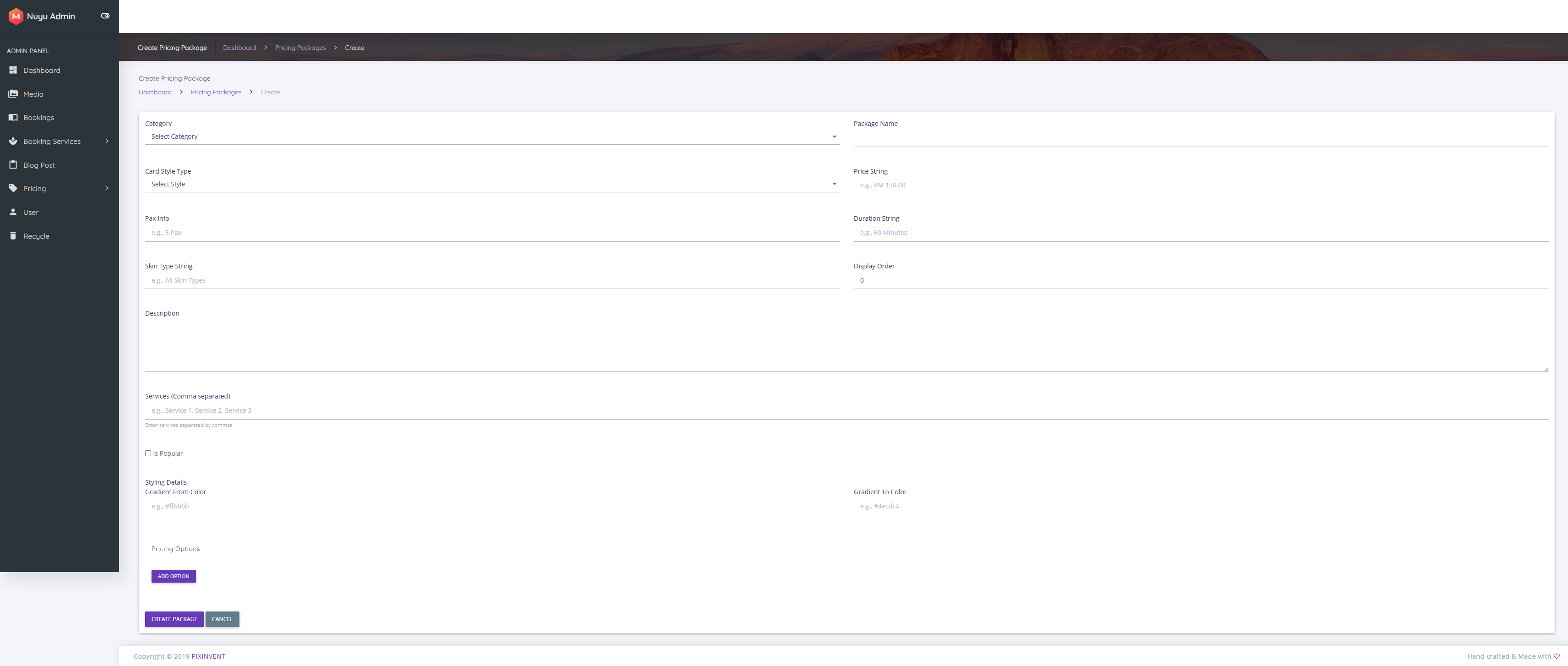 Create New Package